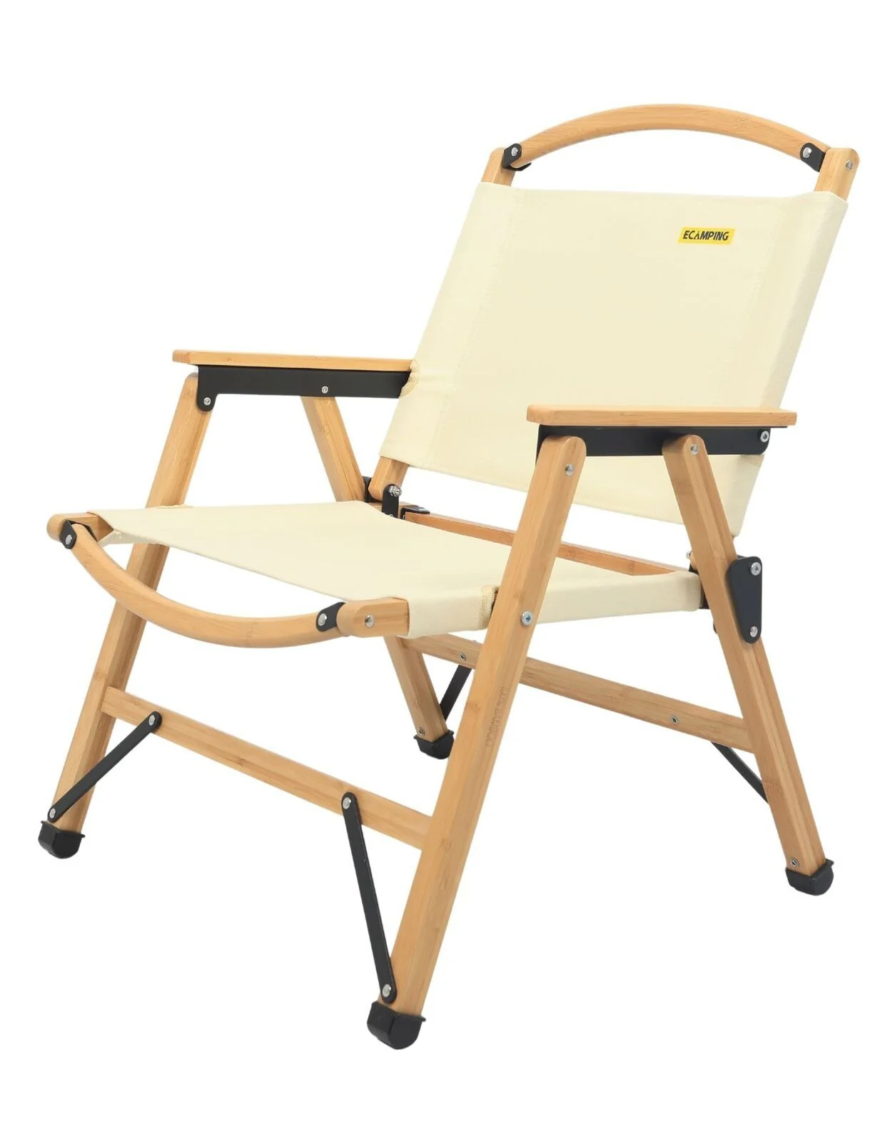 4 Chairs & 1 Table Set Bamboo Camping Folding Portable Outdoor Picnic Travel BBQ - Image 4