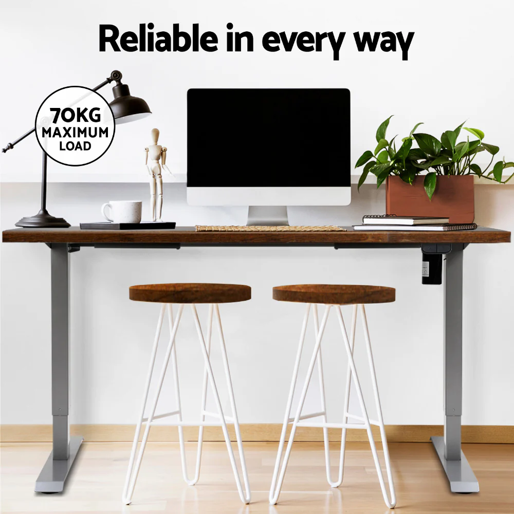 Artiss Standing Desk Motorised 140CM Rustic Brown - Image 6