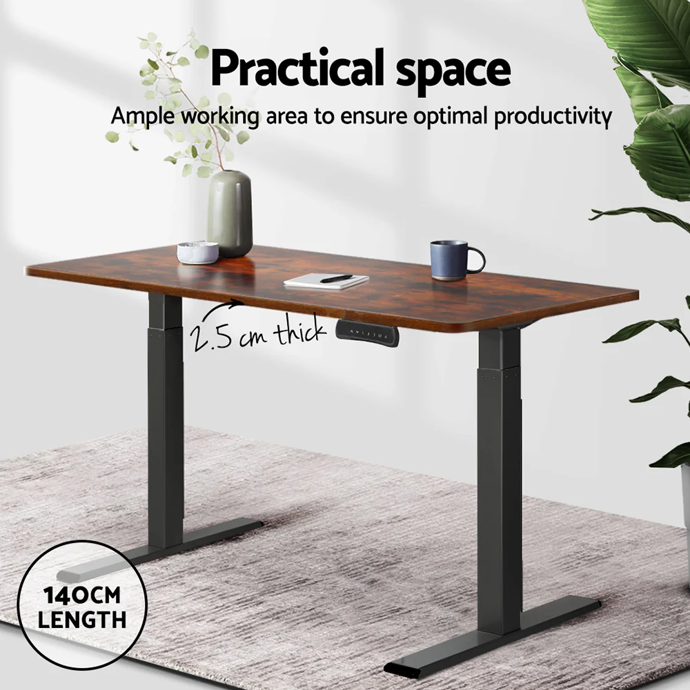 Artiss Standing Desk Top Rustic Brown 140CM - Image 4