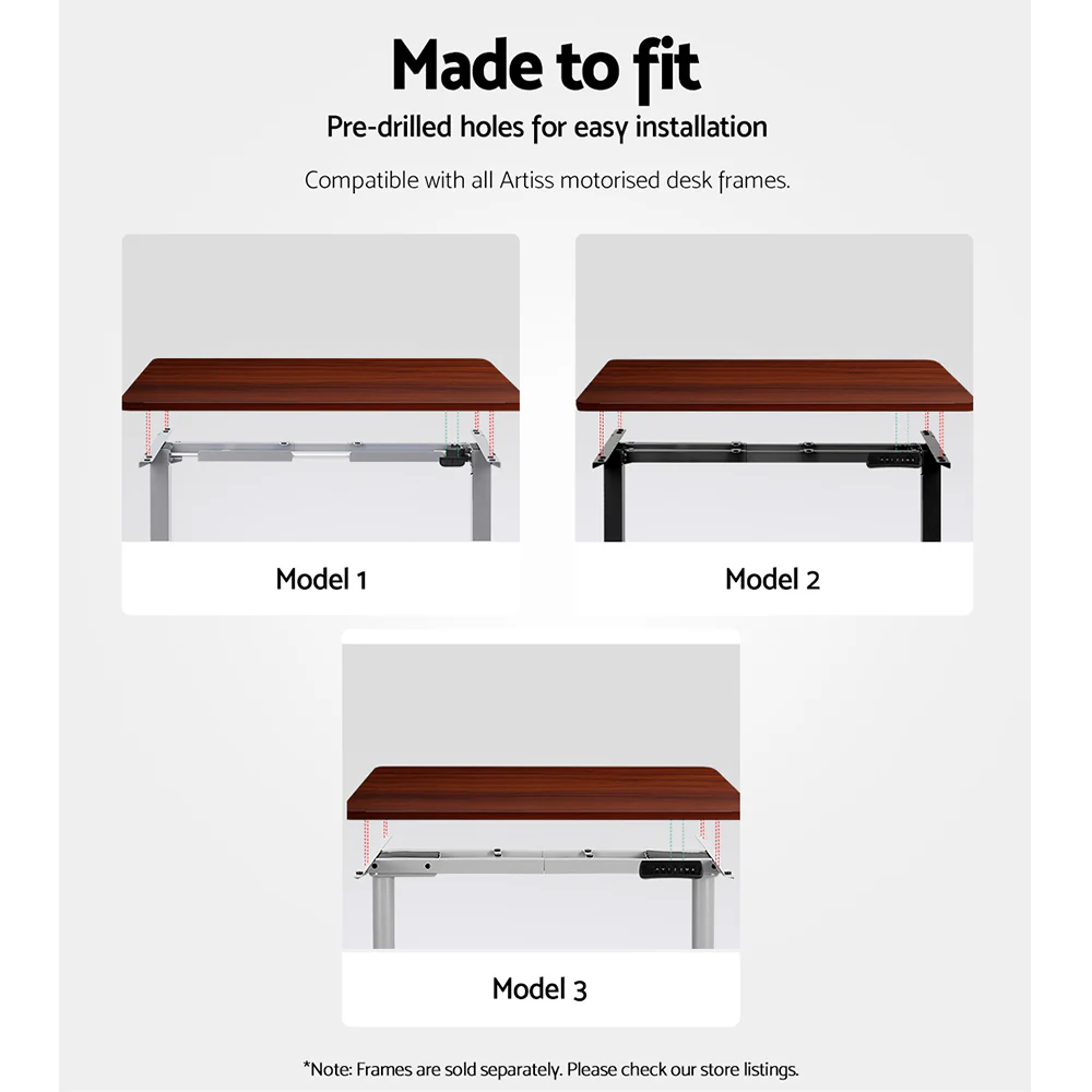 Artiss Standing Desk Top Walnut 140CM - Image 6