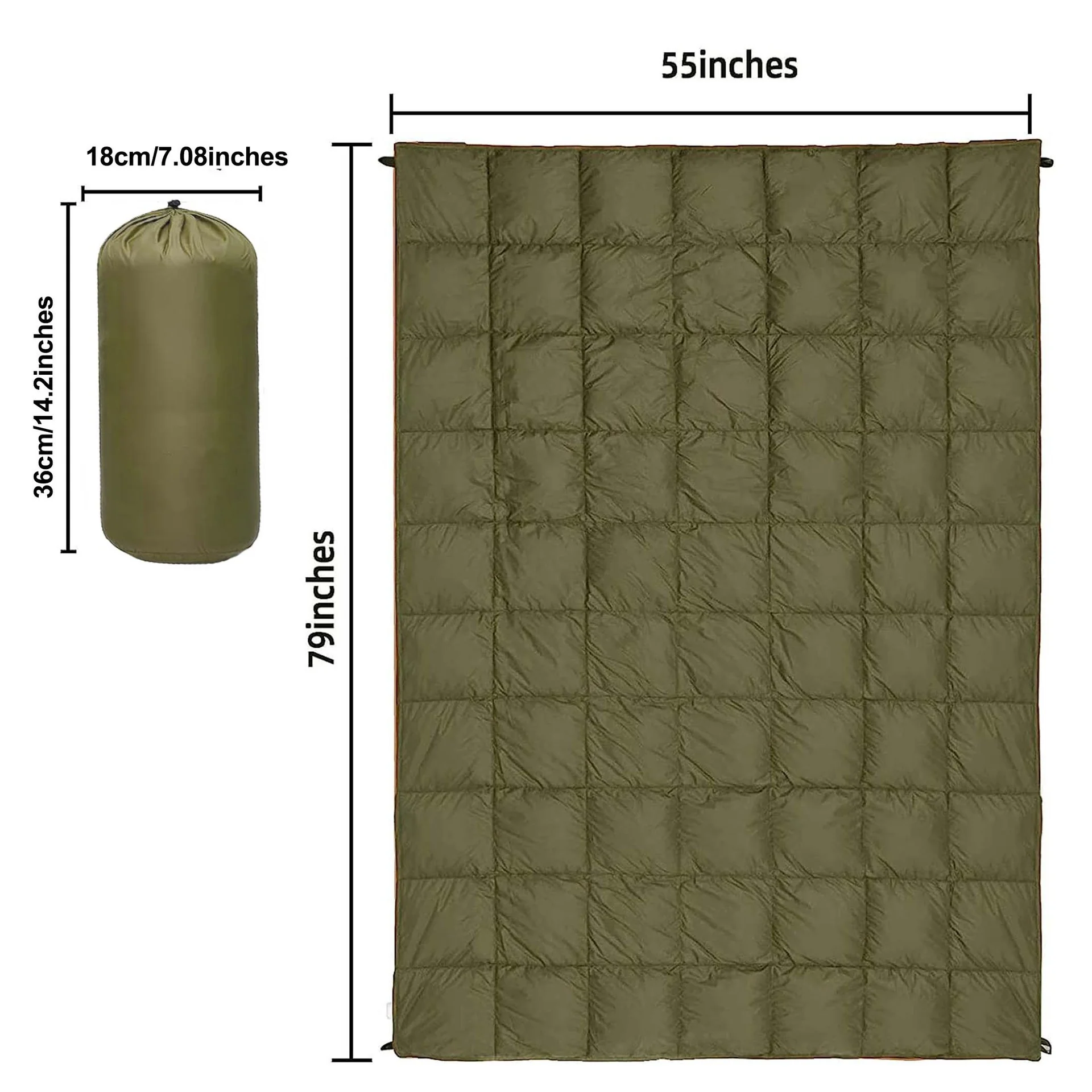 Black Compact Lightweight Quilted Blanket - Soft, Warm, and Portable for Outdoor Adventures - Image 4