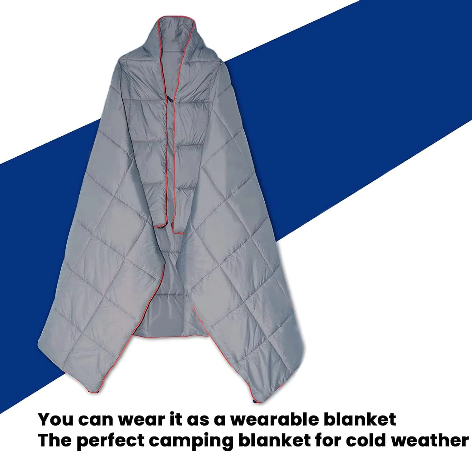Blue Compact Lightweight Quilted Blanket - Soft, Warm, and Portable for Outdoor Adventures - Image 7