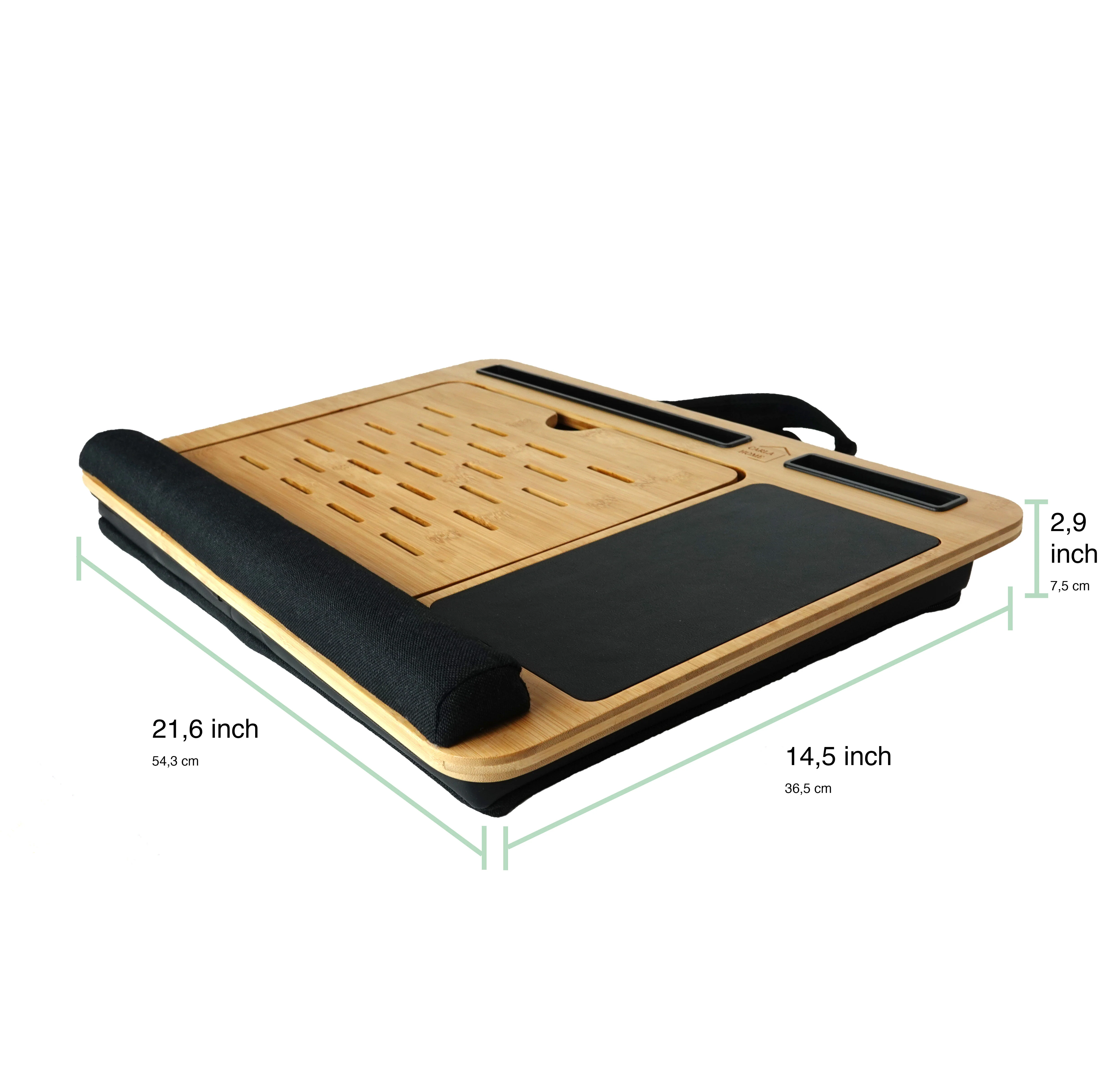 CARLA HOME Bamboo Laptop Lap Desk with Cushion, Angle Adjustable and Sleeve Case Bag for Office and Home - Image 7