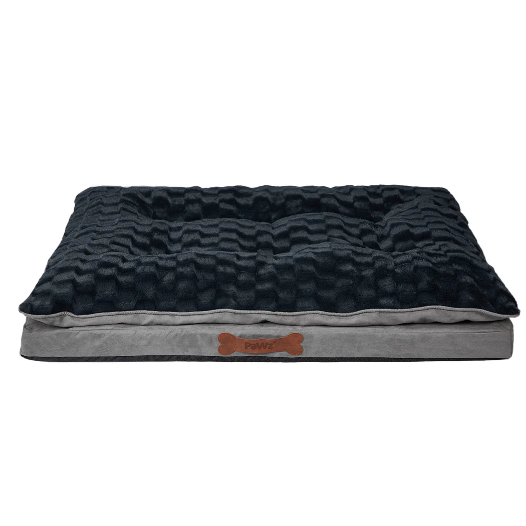 Dog Calming Bed Warm Soft Plush Comfy L Grey Large - Image 3
