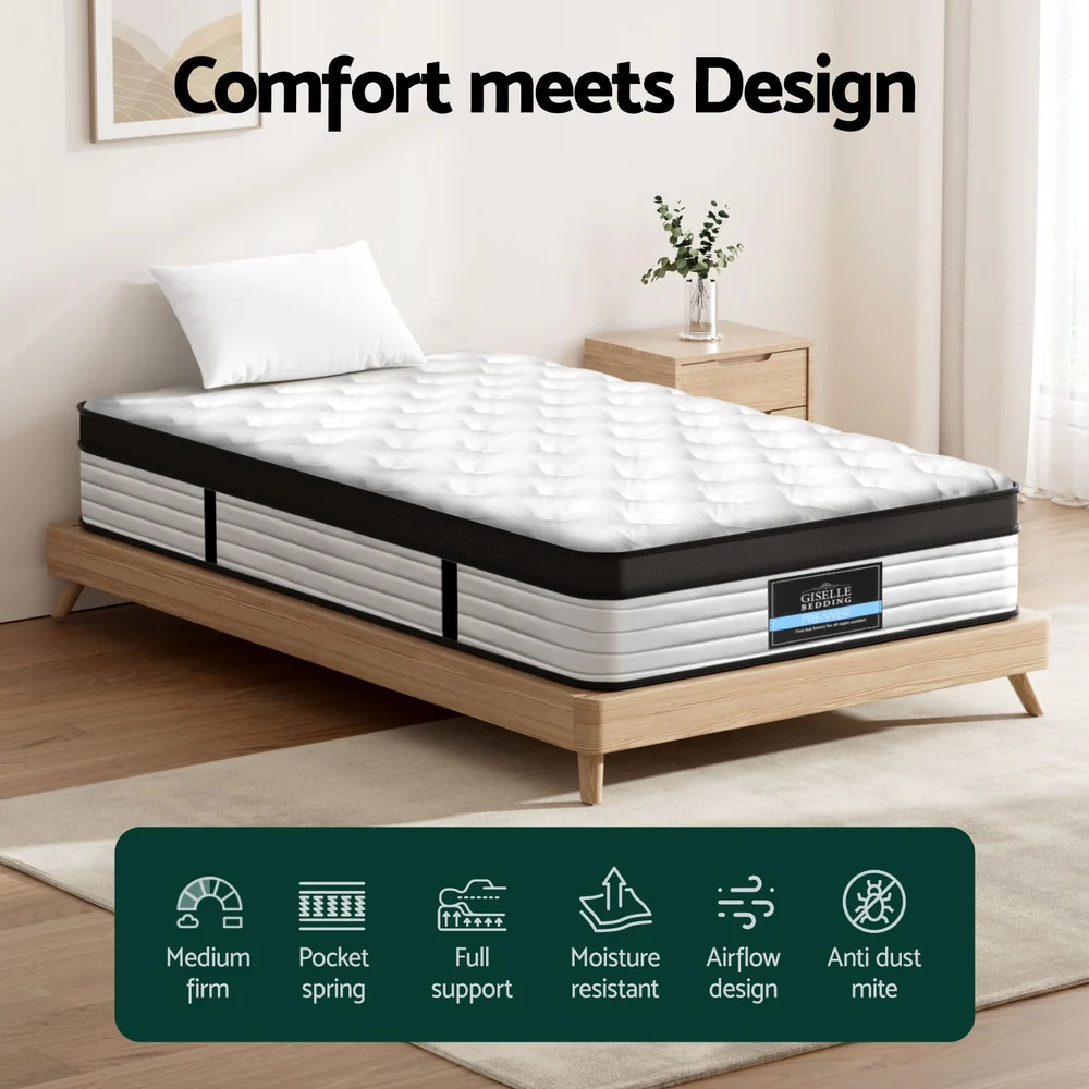Giselle Bedding 31cm Mattress Euro Top King Single - Image 4
