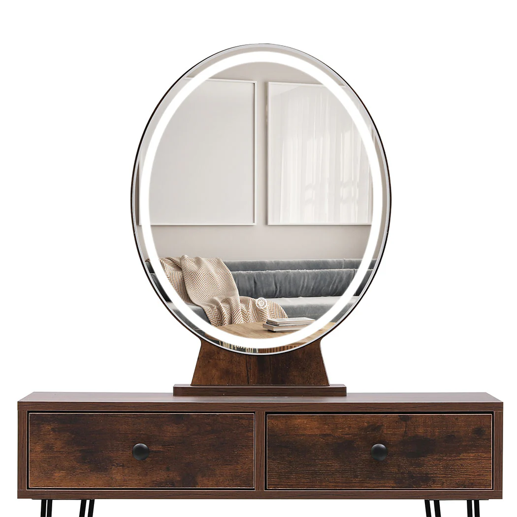 Levede Dressing Table LED Light Strip Brown - Image 4