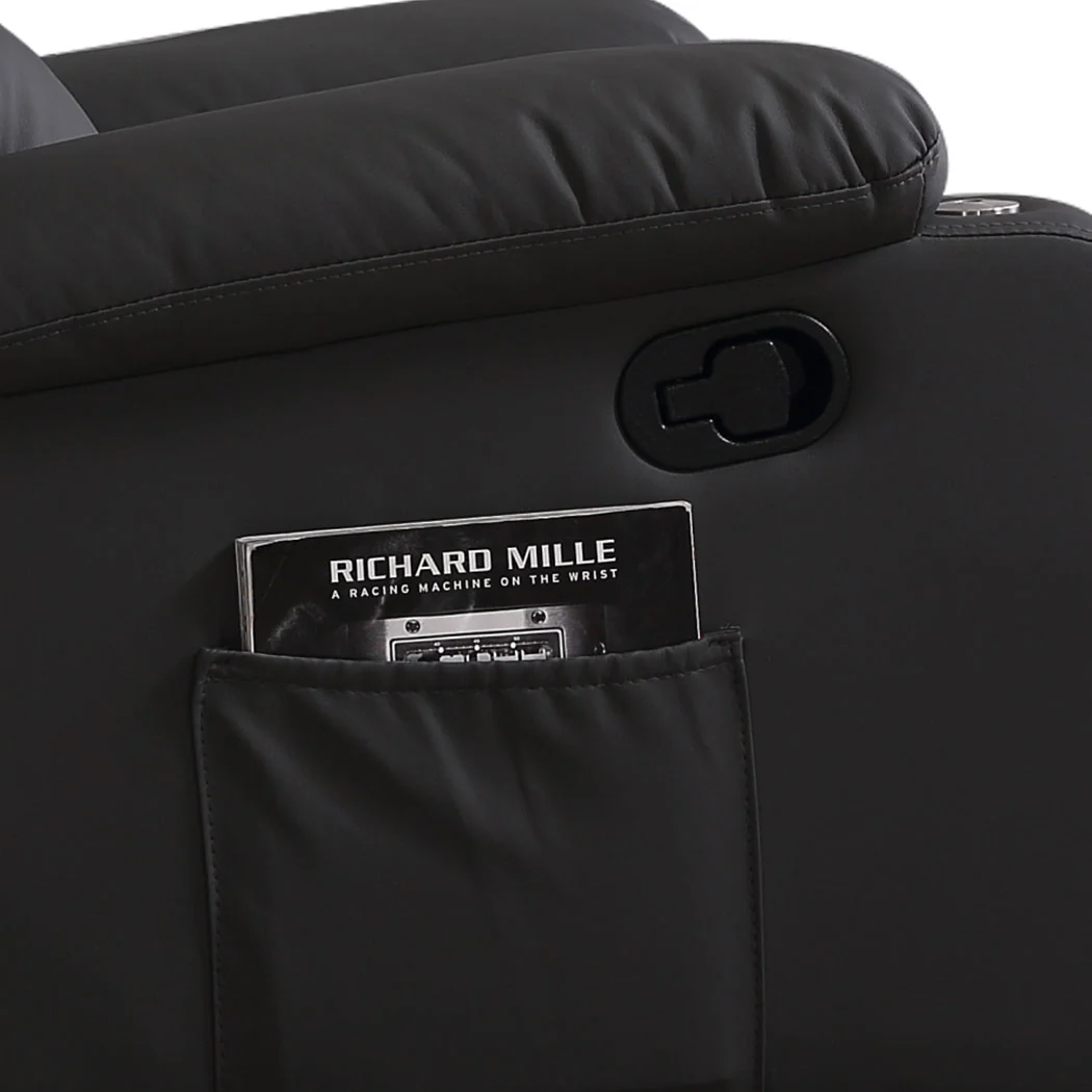 Levede Massage Chair Recliner 360 Swivel Black - Image 3