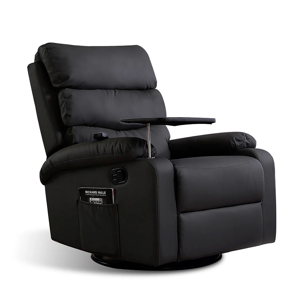 Levede Massage Chair Recliner 360 Swivel Black - Image 8
