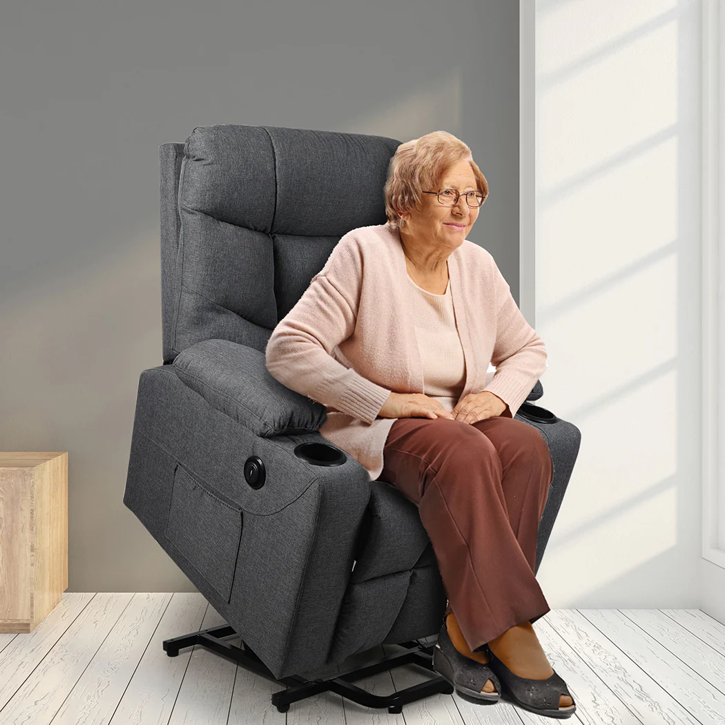 Levede Recliner Chair Electric Lift Grey - Image 7
