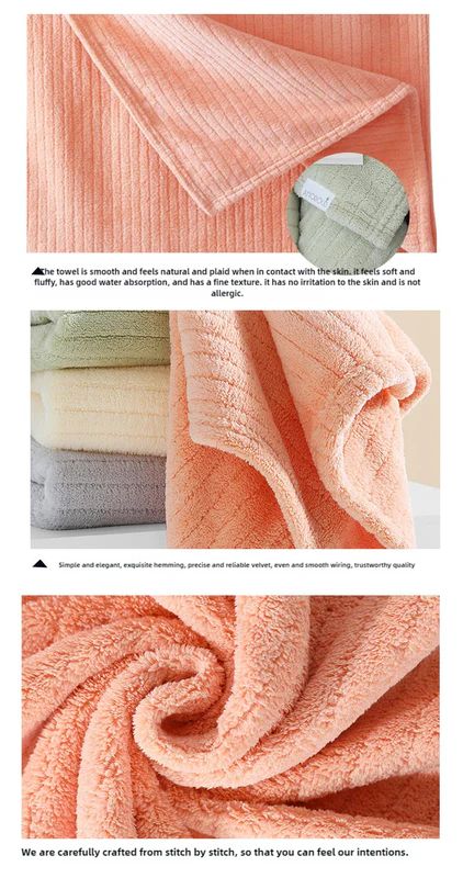 Off White Soft Coral Fleece Towel and Bath Towel Gift Set - 5-Piece Luxurious Absorbent Set - Image 6