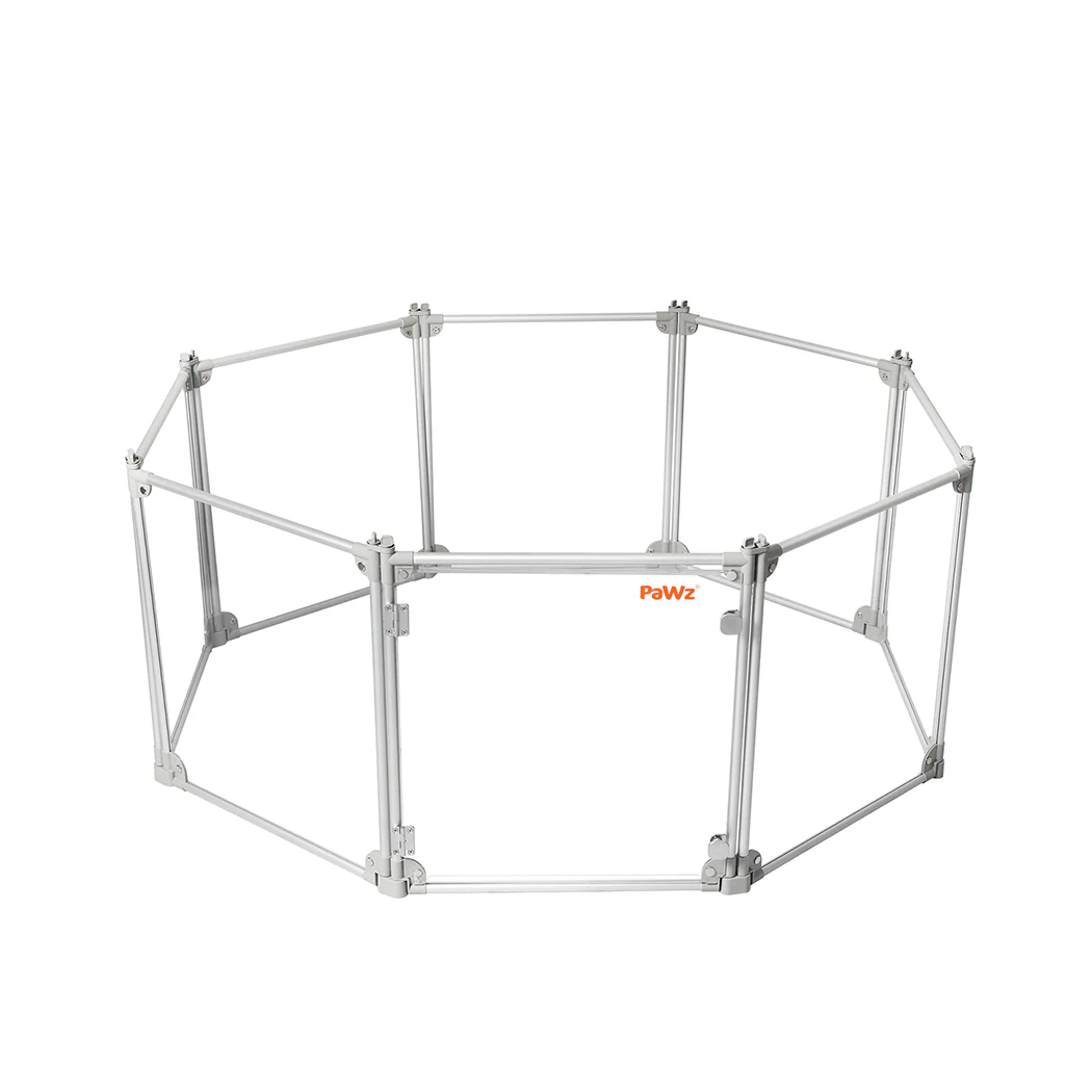 Pawz Pet Playpen Transparent Acrylic Clear Folding Dog Fence Kennel 8 Panel - Image 8