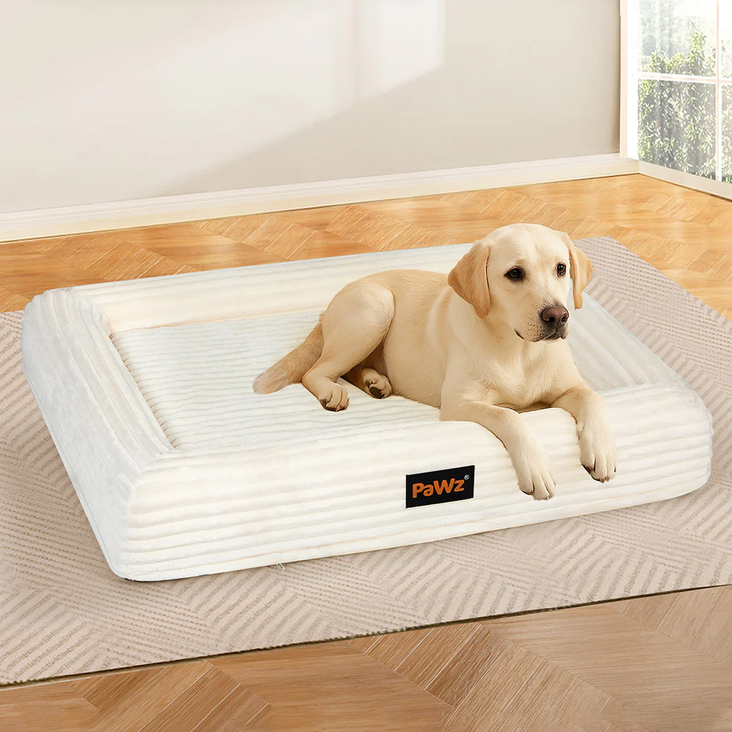 Pawz XL Size Orthopedic Dog Bed with Corduroy Removable Cover Waterproof Washable Beige - Image 7