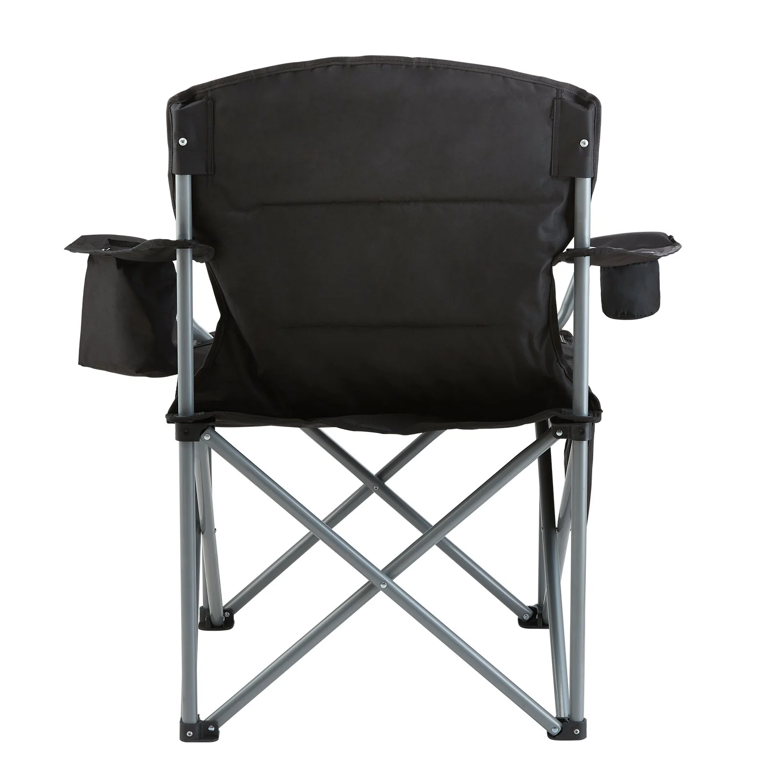 VEVOR Camping Folding Chair for Adults, Portable Heavy Duty Outdoor Quad Lumbar Back Padded Arm Chairs with Side Pockets, Cup Holder and Cooler Bag for Beach, Lawn, Picnic, Fishing, Backpacking, Black - Image 10