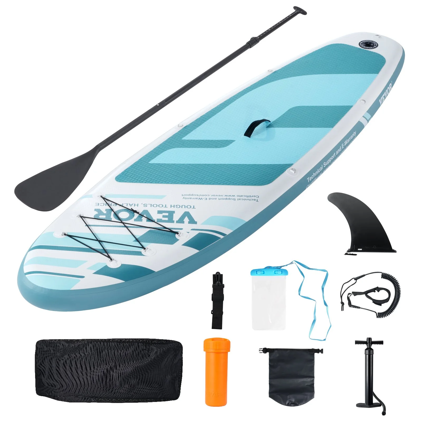 VEVOR Inflatable Stand Up Paddle Board, 152 mm Wide SUP Paddleboard, with Board Accessories, Pump, Paddle, Fin, Phone Bag, Backpack, Ankle Leash, Repair Kit, Non-slip Deck for Youth & Adults - Image 9