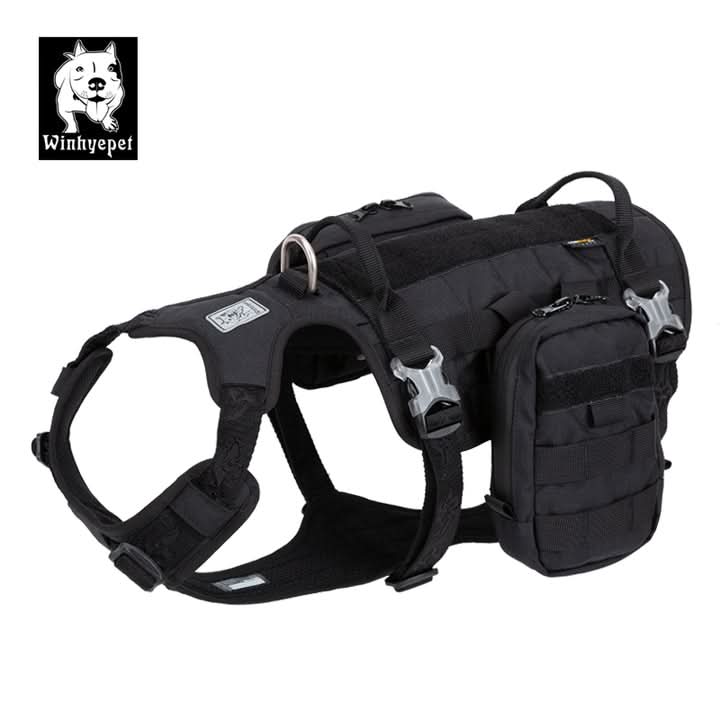 Whinhyepet Military Harness - Black, XL - Image 3